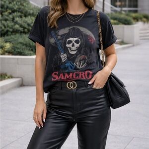 Unisex Sons of Anarchy Black Graphic T-Shirt